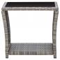 Preview: Couchtisch Grau 45x45x40 cm Poly Rattan und Glas