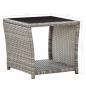 Preview: Couchtisch Grau 45x45x40 cm Poly Rattan und Glas