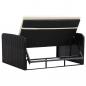 Preview: 2-tlg. Garten-Lounge-Set mit Auflagen Poly Rattan Schwarz