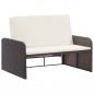 Preview: 2-tlg. Garten-Lounge-Set mit Auflagen Poly Rattan Braun