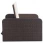 Preview: 2-tlg. Garten-Lounge-Set mit Auflagen Poly Rattan Braun