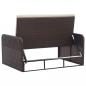 Preview: 2-tlg. Garten-Lounge-Set mit Auflagen Poly Rattan Braun