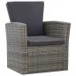 Preview: 4-tlg. Garten-Lounge-Set mit Kissen Poly Rattan Grau