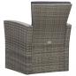 Preview: 4-tlg. Garten-Lounge-Set mit Kissen Poly Rattan Grau