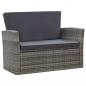 Preview: 4-tlg. Garten-Lounge-Set mit Kissen Poly Rattan Grau