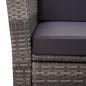 Preview: 4-tlg. Garten-Lounge-Set mit Kissen Poly Rattan Grau