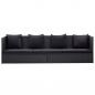 Preview: Garten-Sofabett mit Kissen Poly Rattan Schwarz