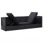 Preview: Garten-Sofabett mit Kissen Poly Rattan Schwarz