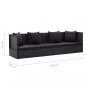 Preview: Garten-Sofabett mit Kissen Poly Rattan Schwarz