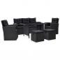 Preview: ARDEBO.de - 6-tlg. Garten-Lounge-Set mit Kissen Poly Rattan Schwarz