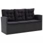 Preview: 6-tlg. Garten-Lounge-Set mit Kissen Poly Rattan Schwarz