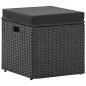 Preview: 4-tlg. Garten-Lounge-Set Schwarz mit Auflagen Poly Rattan