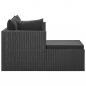 Preview: 4-tlg. Garten-Lounge-Set Schwarz mit Auflagen Poly Rattan