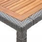 Preview: Gartentisch Grau 200x150x74 cm Poly Rattan und Akazienholz