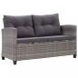 Preview: ARDEBO.de - 2-Sitzer-Gartensofa mit Kissen Grau 124 cm Poly Rattan