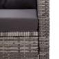 Preview: 2-Sitzer-Gartensofa mit Kissen Grau 124 cm Poly Rattan