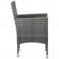 Preview: Garten-Essstühle 2 Stk. Poly Rattan Grau