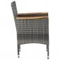 Preview: Garten-Essstühle 2 Stk. Poly Rattan Grau