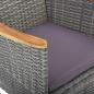 Preview: Garten-Essstühle 2 Stk. Poly Rattan Grau