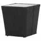 Preview: Beistelltisch Schwarz 41,5×41,5×43 cm Poly Rattan und Hartglas