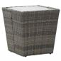 Preview: ARDEBO.de - Beistelltisch Grau 41,5x41,5x43 cm Poly Rattan und Hartglas