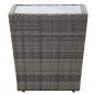 Preview: Beistelltisch Grau 41,5x41,5x43 cm Poly Rattan und Hartglas