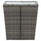 Preview: Beistelltisch Grau 41,5x41,5x43 cm Poly Rattan und Hartglas