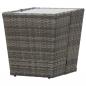 Preview: Beistelltisch Grau 41,5x41,5x43 cm Poly Rattan und Hartglas