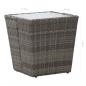 Preview: Beistelltisch Grau 41,5x41,5x43 cm Poly Rattan und Hartglas