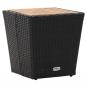 Preview: ARDEBO.de - Beistelltisch Schwarz 41,5×41,5×43 cm Poly Rattan & Massivholz