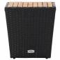 Preview: Beistelltisch Schwarz 41,5×41,5×43 cm Poly Rattan & Massivholz