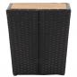 Preview: Beistelltisch Schwarz 41,5×41,5×43 cm Poly Rattan & Massivholz