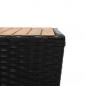 Preview: Beistelltisch Schwarz 41,5×41,5×43 cm Poly Rattan & Massivholz