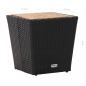 Preview: Beistelltisch Schwarz 41,5×41,5×43 cm Poly Rattan & Massivholz