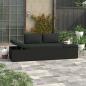 Preview: ARDEBO.de - Sonnenliege mit Auflage Poly Rattan Schwarz