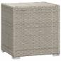 Preview: Sonnenliege mit Auflage und Teetisch Poly Rattan Grau