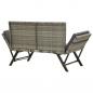 Preview: Gartenbank mit Auflagen 176 cm Grau Poly Rattan