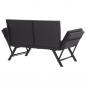 Preview: Gartenbank mit Auflagen 176 cm Schwarz Poly Rattan