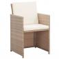 Preview: 5-tlg. Garten-Essgruppe mit Auflagen Poly Rattan Beige