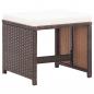 Preview: Gartenhocker 2 Stk. mit Sitzkissen Poly Rattan Braun