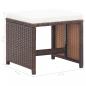 Preview: Gartenhocker 2 Stk. mit Sitzkissen Poly Rattan Braun