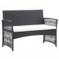 Preview: 4-tlg. Garten-Lounge-Set mit Auflage Poly Rattan Schwarz