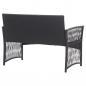 Preview: 4-tlg. Garten-Lounge-Set mit Auflage Poly Rattan Schwarz