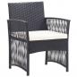 Preview: 4-tlg. Garten-Lounge-Set mit Auflage Poly Rattan Schwarz