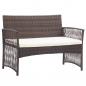 Preview: 4-tlg. Garten-Lounge-Set mit Auflage Poly Rattan Braun