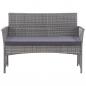 Preview: 4-tlg. Garten-Lounge-Set mit Auflage Poly Rattan Anthrazit