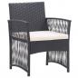 Preview: Gartensessel mit Sitzkissen 2 Stk. Schwarz Poly Rattan