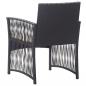 Preview: Gartensessel mit Sitzkissen 2 Stk. Schwarz Poly Rattan