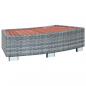 Preview: ARDEBO.de - Spa-Einstiegsstufe Grau Poly Rattan 92×45×25 cm