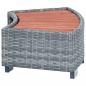 Preview: Spa-Einstiegsstufe Grau Poly Rattan 92×45×25 cm